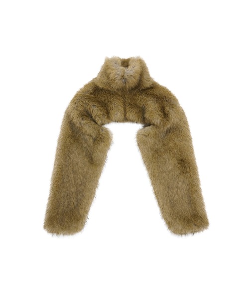 MSGM(エムエスジーエム)の「フェイクファー クロップドジャケット(その他アウター・レディース・ナチュラル・38)」の1枚目の写真