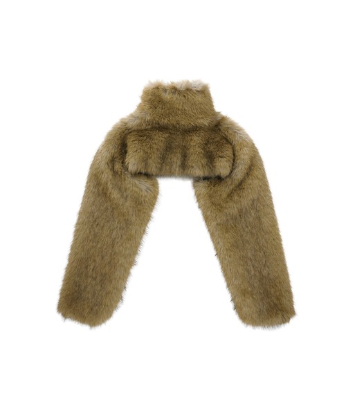 MSGM(エムエスジーエム)の「フェイクファー クロップドジャケット(その他アウター・レディース・ナチュラル・38)」の2枚目の写真