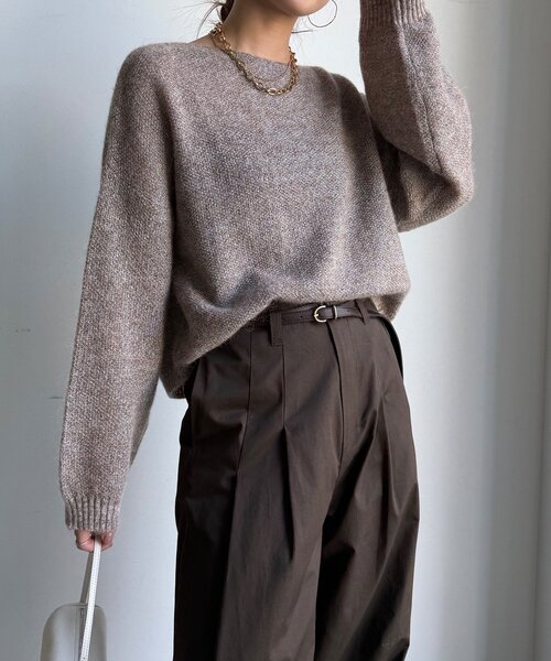 DouDou（ドゥドゥ）の「モヘヤメランジプルオーバー（ニット/セーター・レディース・ブラウン/ベージュ/グレー/イエロー・FREE）」の3枚目の写真