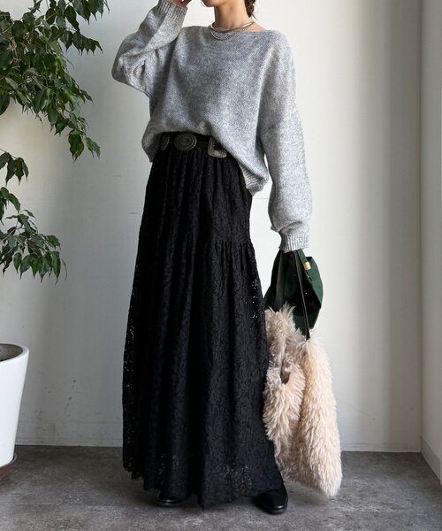 DouDou（ドゥドゥ）の「モヘヤメランジプルオーバー（ニット/セーター・レディース・ブラウン/ベージュ/グレー/イエロー・FREE）」の6枚目の写真