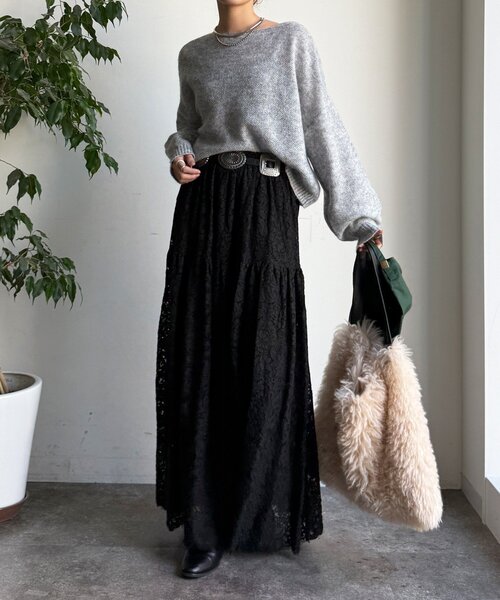 DouDou（ドゥドゥ）の「モヘヤメランジプルオーバー（ニット/セーター・レディース・ブラウン/ベージュ/グレー/イエロー・FREE）」の7枚目の写真