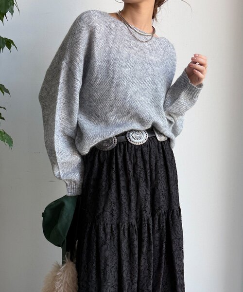 DouDou（ドゥドゥ）の「モヘヤメランジプルオーバー（ニット/セーター・レディース・ブラウン/ベージュ/グレー/イエロー・FREE）」の11枚目の写真