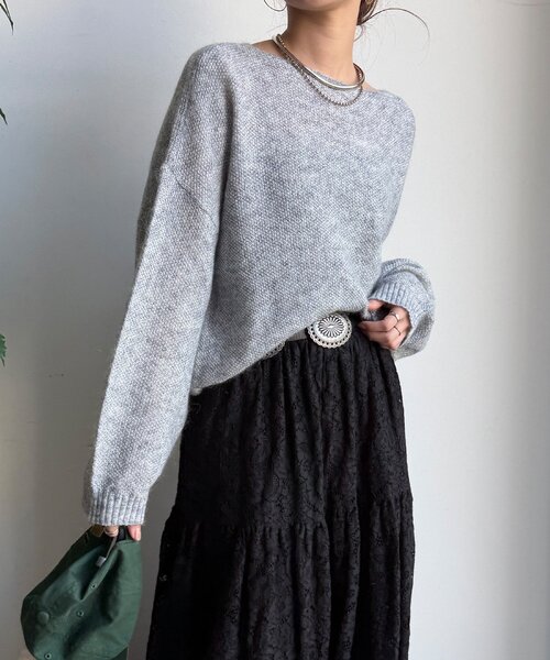 DouDou（ドゥドゥ）の「モヘヤメランジプルオーバー（ニット/セーター・レディース・ブラウン/ベージュ/グレー/イエロー・FREE）」の12枚目の写真