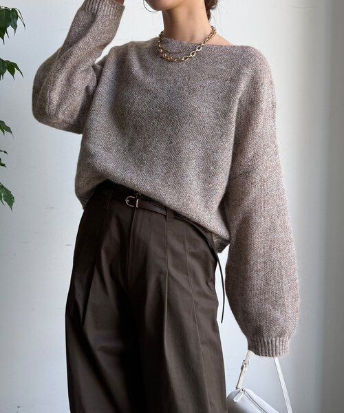 DouDou（ドゥドゥ）の「モヘヤメランジプルオーバー（ニット/セーター・レディース・ブラウン/ベージュ/グレー/イエロー・FREE）」の19枚目の写真