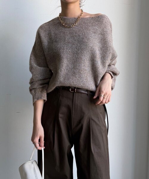 DouDou（ドゥドゥ）の「モヘヤメランジプルオーバー（ニット/セーター・レディース・ブラウン/ベージュ/グレー/イエロー・FREE）」の21枚目の写真