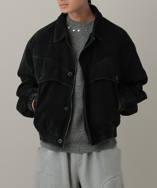 LAND MUSEUM（ランドミュージアム）の「LAND MUSEUM／コーデュロイリベットブルゾン（ブルゾン・メンズ・ダークブルー/ブラック・MEDIUM/LARGE）」の2枚目の写真