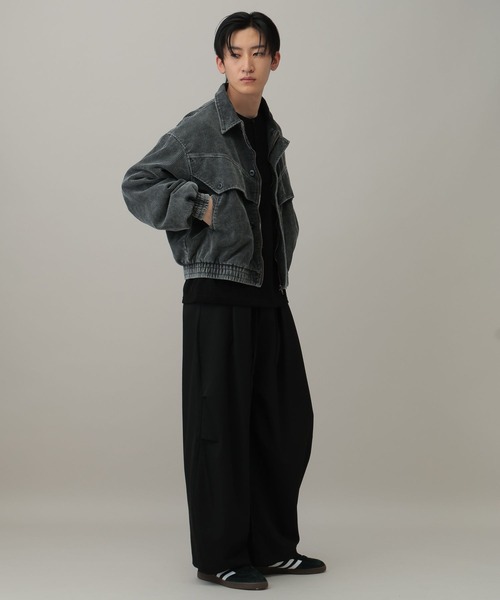 LAND MUSEUM（ランドミュージアム）の「LAND MUSEUM／コーデュロイリベットブルゾン（ブルゾン・メンズ・ダークブルー/ブラック・MEDIUM/LARGE）」の4枚目の写真