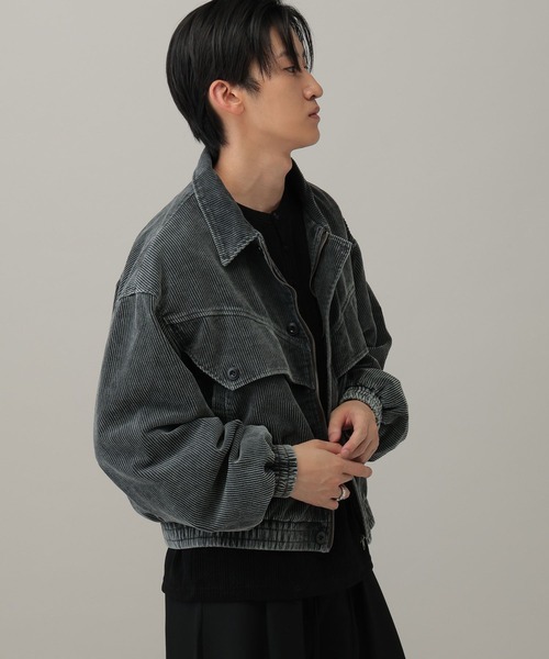 LAND MUSEUM（ランドミュージアム）の「LAND MUSEUM／コーデュロイリベットブルゾン（ブルゾン・メンズ・ダークブルー/ブラック・MEDIUM/LARGE）」の8枚目の写真