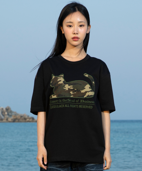 GLACK(グラック)の「GT199 アーネスティキャット カモ 半袖Tシャツ (ブラック)(Tシャツ/カットソー・レディース・その他・MEDIUM/LARGE/SMALL)」の8枚目の写真