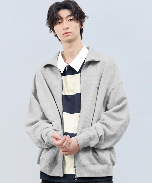 F.ILLUMINATE(フィルミネイト)の「カラールーズフィットジップアップジャケット-メランジグレー(その他アウター・レディース・その他・LARGE/SMALL/MEDIUM)」の3枚目の写真