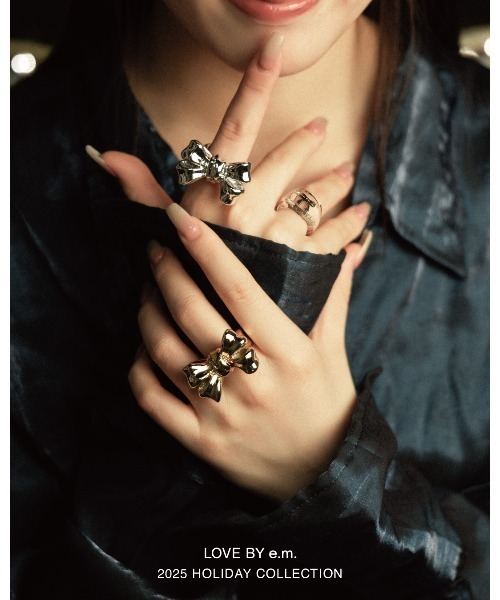 LOVE BY e.m. （ラブバイイーエム）の「ビックリボンリング/25CC/レディース/クリスマスコレクション（リング・メンズ・シルバー/ピンク/ブラウン/ブラック/ゴールド・LL/M/L）」の6枚目の写真