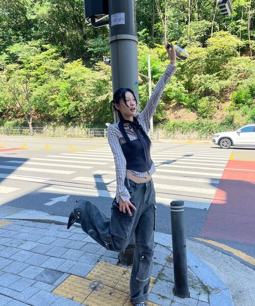 Midnight Move（ミッドナイトムーブ）の「scarf top knit [grey]（ニット/セーター・レディース・その他・FREE）」の9枚目の写真