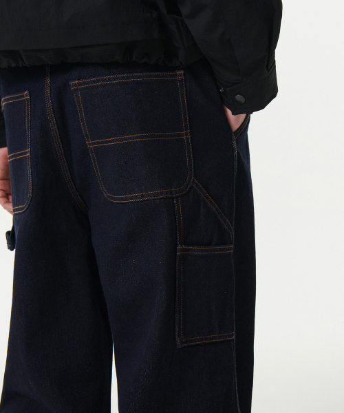 MUSINSA STANDARD（ムシンサスタンダード）の「デニムワイドカーペンターパンツ [ディープインディゴ]（デニムパンツ・メンズ・その他・40/38/42/36/34/32/30/31/33/26/27/28/29）」の6枚目の写真