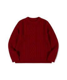 Classic Cable Knit Top (RED)