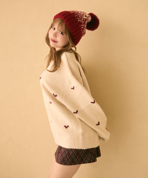 セール】プチハート柄ニットプルオーバー（ニット/セーター
