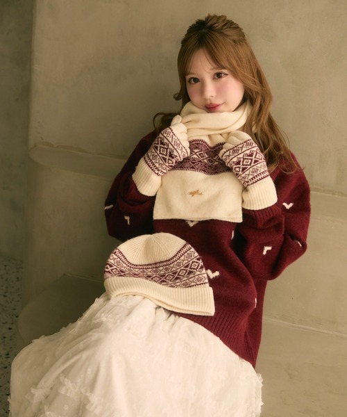 セール】プチハート柄ニットプルオーバー（ニット/セーター