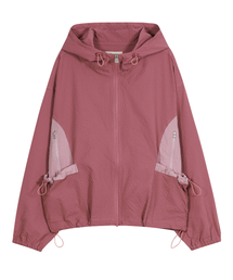 Checkered Mixed Windbreaker [Pink]