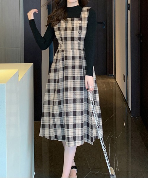gossip!ロサンゼルス(ゴシップロサンゼルス)の「Y2K レトロ チェック柄 ワンピース(ワンピース・レディース・チェック・M/L)」の17枚目の写真