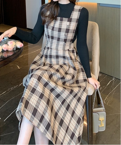 gossip!ロサンゼルス(ゴシップロサンゼルス)の「Y2K レトロ チェック柄 ワンピース(ワンピース・レディース・チェック・M/L)」の8枚目の写真