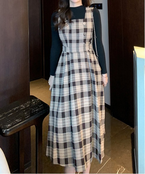 gossip!ロサンゼルス(ゴシップロサンゼルス)の「Y2K レトロ チェック柄 ワンピース(ワンピース・レディース・チェック・M/L)」の10枚目の写真