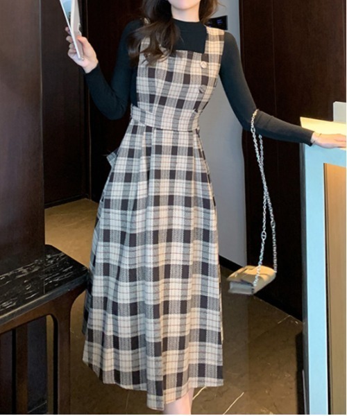 gossip!ロサンゼルス(ゴシップロサンゼルス)の「Y2K レトロ チェック柄 ワンピース(ワンピース・レディース・チェック・M/L)」の3枚目の写真