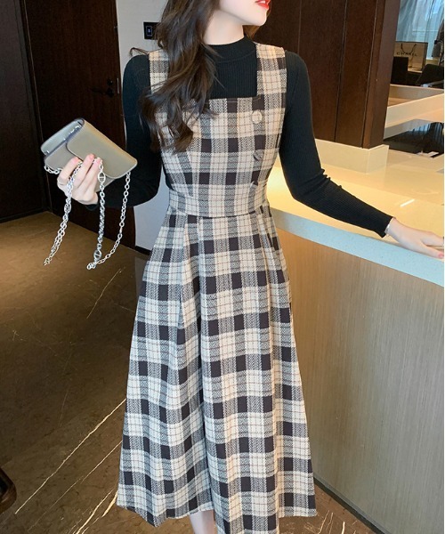 gossip!ロサンゼルス(ゴシップロサンゼルス)の「Y2K レトロ チェック柄 ワンピース(ワンピース・レディース・チェック・M/L)」の4枚目の写真