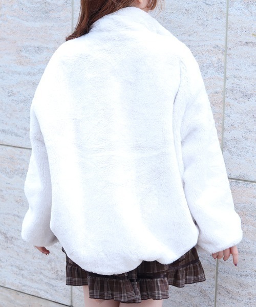 axes femme（アクシーズファム）の「ラビットライクファーコート（その他アウター・レディース・キナリ/チャコール/ピンク・FREE）」の6枚目の写真