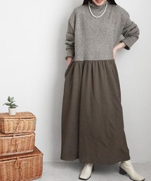 Emma（SELECT LEVERY）（エマ セレクトリベリー）の「異素材ニットドッキングワンピ―ス（ワンピース）」