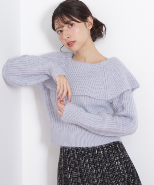 JILL by JILL STUART（ジルバイジルスチュアート）の「◇ ふわふわケープニット（ニット/セーター・レディース・ホワイト/ピンク/ブルー・FREE）」の3枚目の写真