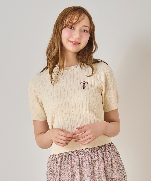 Cath Kidston(キャスキッドソン)の「ショートスリーブニットトップス London Dog(ニット/セーター・レディース・ネイビー/レッド/ピンク/ブルー/アイボリー・FREE)」の2枚目の写真