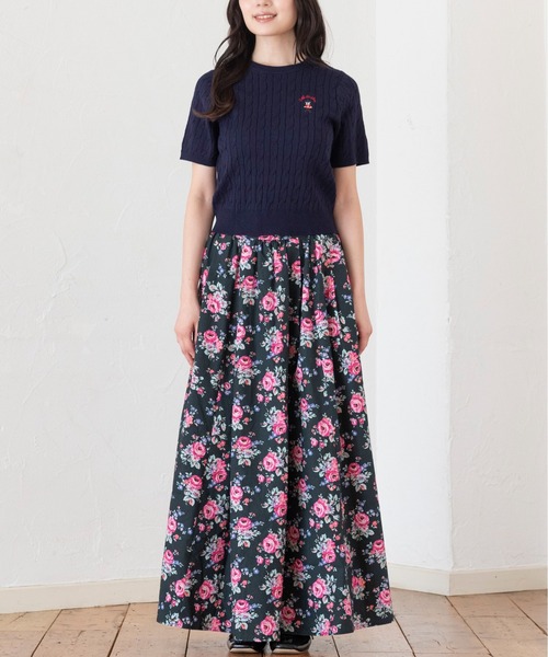 Cath Kidston(キャスキッドソン)の「ショートスリーブニットトップス London Dog(ニット/セーター・レディース・ネイビー/レッド/ピンク/ブルー/アイボリー・FREE)」の7枚目の写真