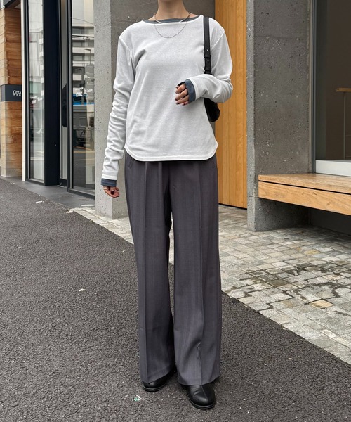 COLLAGE GALLARDAGALANTE（コラージュガリャルダガランテ）の「ベーシックシアーロンT/WEB限定カラー展開（Tシャツ/カットソー・レディース・ベージュ/ネイビー/イエロー/オフホワイト/ブルー/ブラック・FREE）」の7枚目の写真