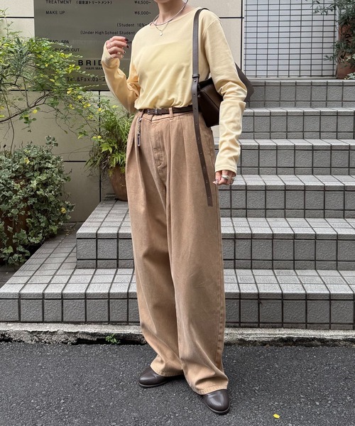 COLLAGE GALLARDAGALANTE（コラージュガリャルダガランテ）の「ベーシックシアーロンT/WEB限定カラー展開（Tシャツ/カットソー・レディース・ベージュ/ネイビー/イエロー/オフホワイト/ブルー/ブラック・FREE）」の17枚目の写真