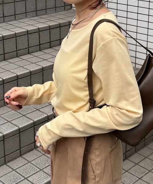 COLLAGE GALLARDAGALANTE（コラージュガリャルダガランテ）の「ベーシックシアーロンT/WEB限定カラー展開（Tシャツ/カットソー・レディース・ベージュ/ネイビー/イエロー/オフホワイト/ブルー/ブラック・FREE）」の20枚目の写真