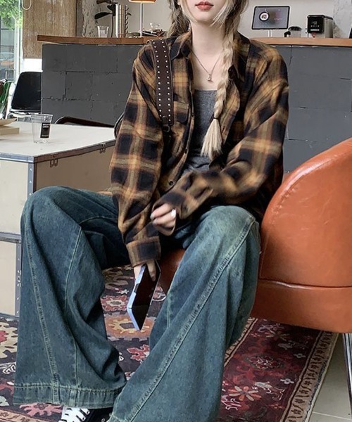 Flugge(フラッジー)の「チェックカジュアルシャツ(シャツ/ブラウス・レディース・ブラウン・LARGE/MEDIUM)」の5枚目の写真