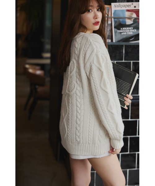 H Boa Cable Knit Cardigan（カーディガン/ボレロ）｜Her lip to（ハー