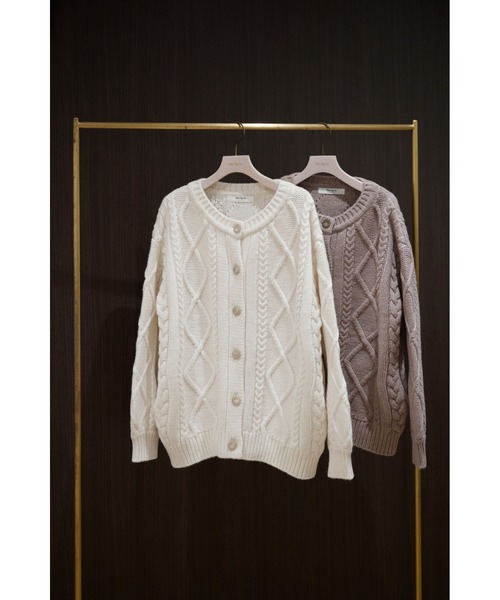 Herlipto♡H Boa Cable Knit Cardigan H Boa Cable Knit Cardigan