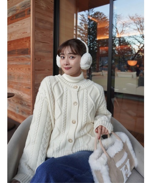 H Boa Cable Knit Cardigan｜Namu Shop - ts(s) Recycled Wool Boa