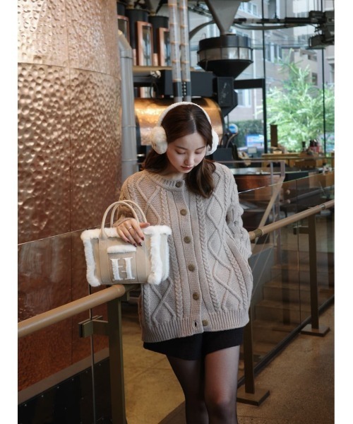 Herlipto ♡ H Boa Cable Knit Cardigan H Boa Cable Knit Cardigan