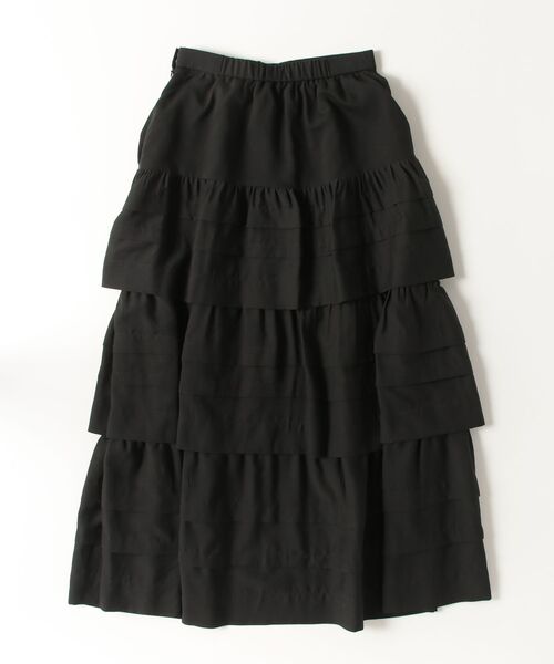 Sov.（ソブ）の「クレープシフォン ティアードスカート（スカート・レディース・ブラック/オフホワイト・38/36）」の3枚目の写真