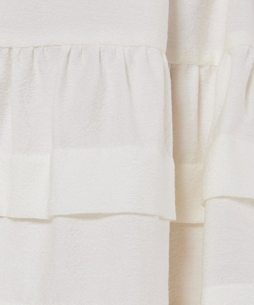 Sov.（ソブ）の「クレープシフォン ティアードスカート（スカート・レディース・ブラック/オフホワイト・38/36）」の12枚目の写真