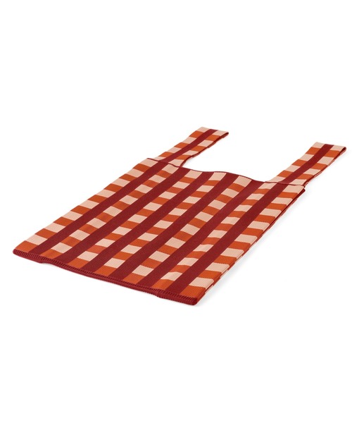 ANEMONE（アネモネ）の「チェック柄ニットバッグ（トートバッグ・レディース・ピンク/ブルー/オレンジ/ミント/ラベンダー・FREE）」の12枚目の写真