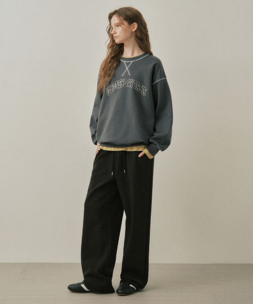 WEDNESDAYOASISFORWOMEN（ウェンズデー オアシス フォー ウーマン）の「サンデースロースウェットパンツ_BLACK(W25-PT26)（スウェットパンツ・レディース・ブラック・FREE）」の2枚目の写真