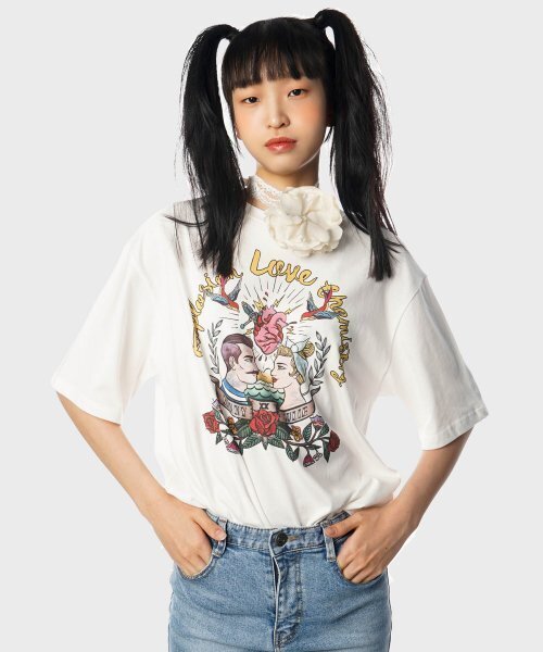 UNTAGE(アンテージ)の「オールドスクールプリントオーバーサイズTシャツ(UNISEX)_UTT-ST14(Tシャツ/カットソー・メンズ・その他・FREE)」の4枚目の写真
