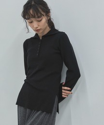 【ハンドウォッシャブル】ハーフボタンハイネックニット