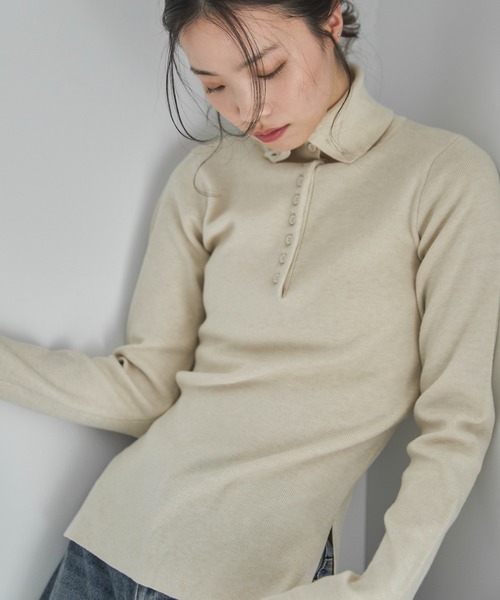 feepur（フェピュール）の「【ハンドウォッシャブル】ハーフボタンハイネックニット（ニット/セーター・レディース・グレー/ブラック/アイボリー・MEDIUM）」の17枚目の写真