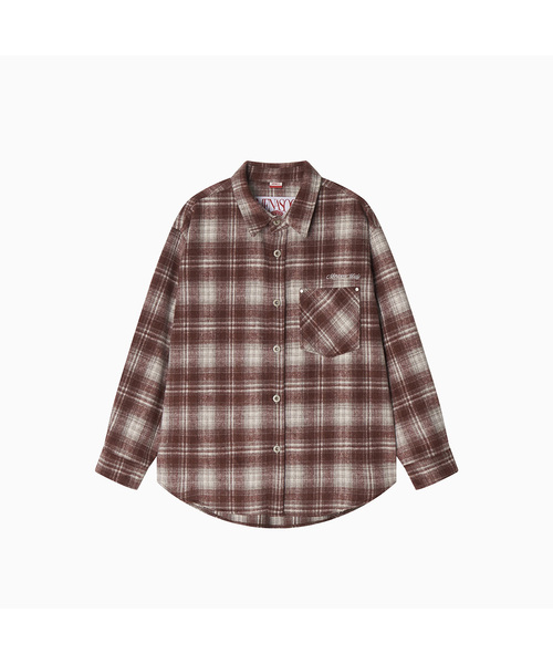 MENASOO(ミナス)の「MNS Classic Check Oversized Shirt Jacket_Burgundy(その他アウター・レディース・バーガンディー・F)」の1枚目の写真
