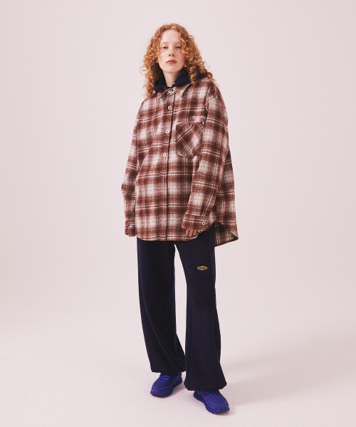 MENASOO(ミナス)の「MNS Classic Check Oversized Shirt Jacket_Burgundy(その他アウター・レディース・バーガンディー・F)」の7枚目の写真