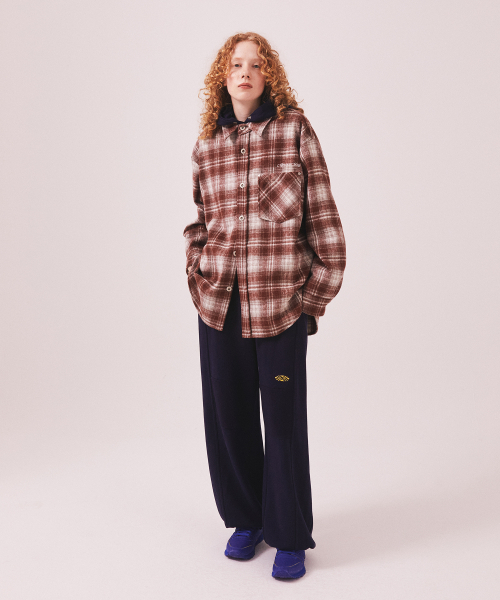 MENASOO(ミナス)の「MNS Classic Check Oversized Shirt Jacket_Burgundy(その他アウター・レディース・バーガンディー・F)」の8枚目の写真