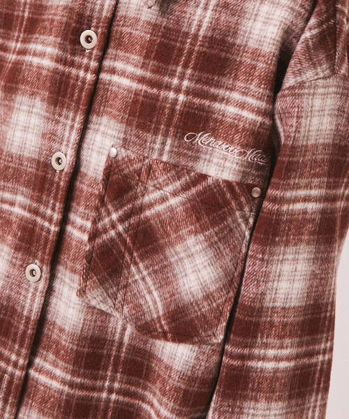 MENASOO(ミナス)の「MNS Classic Check Oversized Shirt Jacket_Burgundy(その他アウター・レディース・バーガンディー・F)」の12枚目の写真